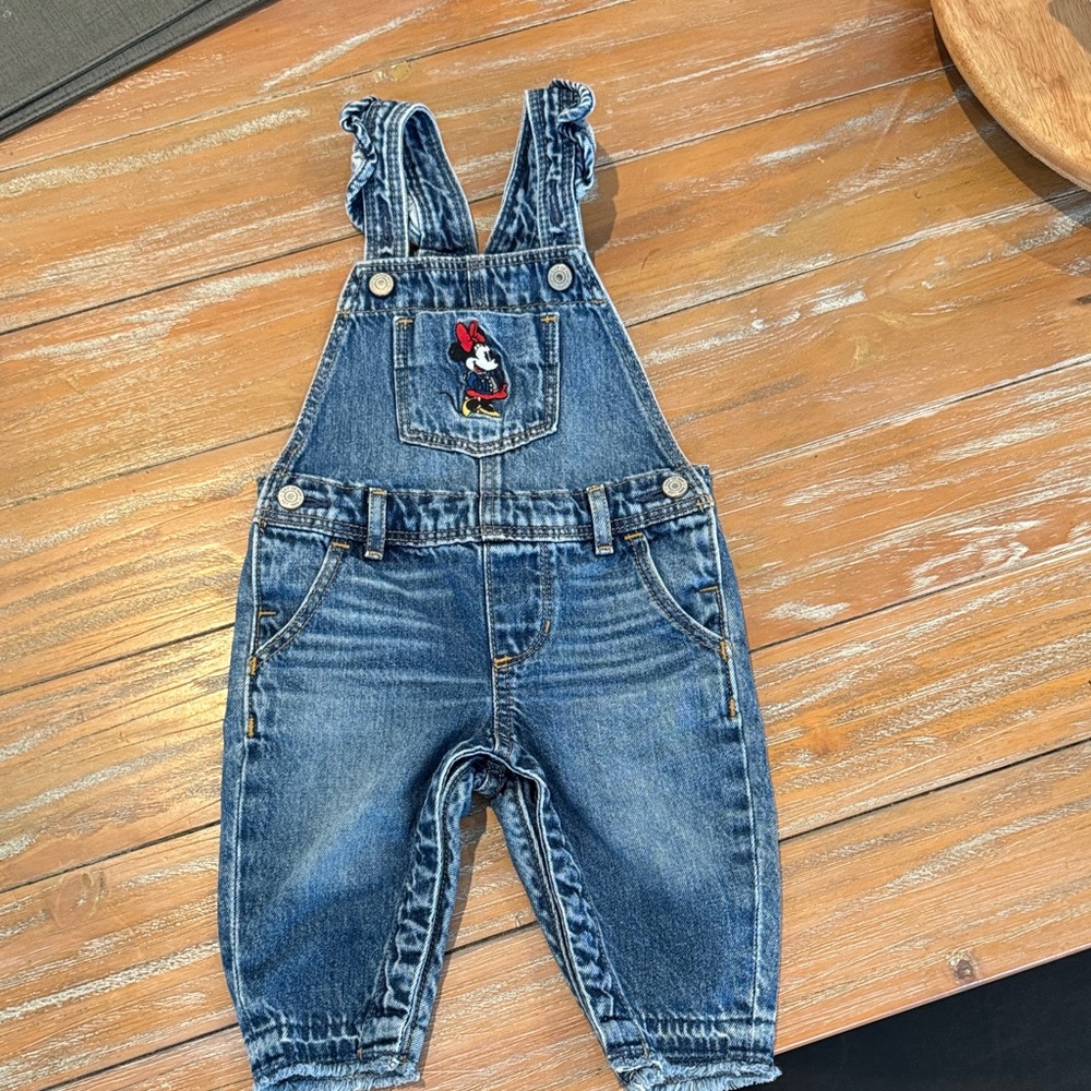 Bay Gap Minnie Mouse Denim Overalls 12-18 months